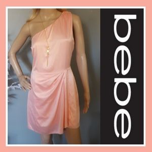 Bebe Pink One Shoulder Dress